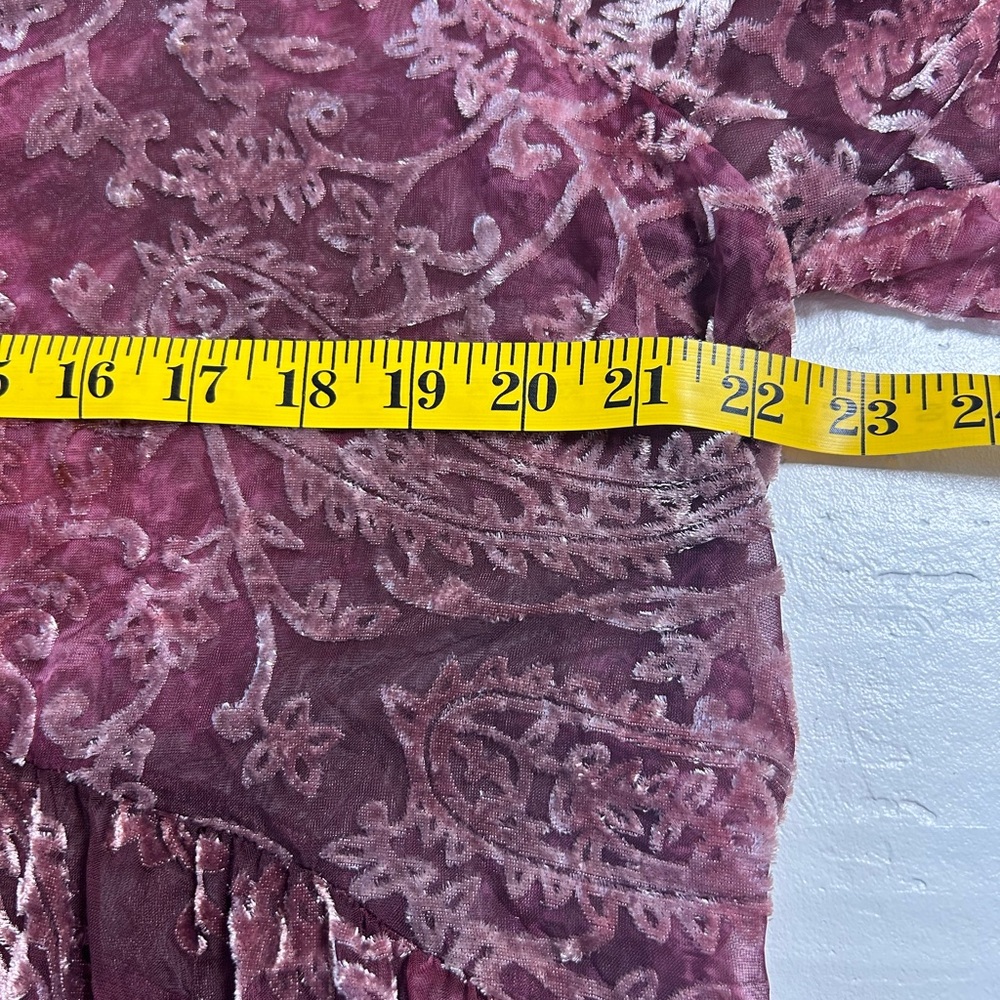 Knox Rose Women's Maroon Burnout Velvet Top XL - Picture 6 of 11